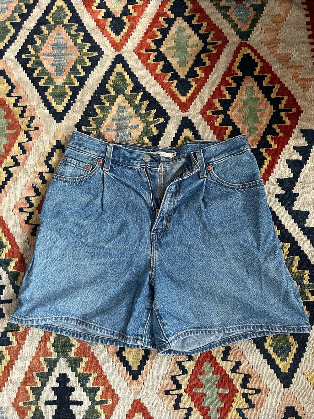 Levi's Blue High-Waist Denim Shorts